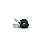 18mm dia x 6mm high Rubber Coated Cable Holding Magnet With 6mm Rubber Clamp - 1.6kg Pull