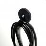 43mm dia x 6mm high Rubber Coated Cable Holding Magnet With 19mm Cable Clip - 8kg Pull
