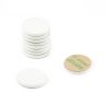 20mm dia x 2mm thick White Painted Mild Steel Disc with 3M™ Self-Adhesive