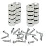 15mm dia x 7.5mm thick North & South Neodymium Countersunk Magnets & Screws Pack
