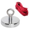 125mm dia x 100mm tall Ferrite Recovery Magnet with M14 Eyebolt and 10 Metre Rope - 130kg Pull