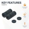 12mm O.D. x 3mm I.D. x 3.3mm thick Y10 Ferrite Magnets - 0.1kg Pull