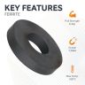 72mm O.D x 30mm I.D x 12mm thick Y30BH Ferrite Ring Magnet - 6.4kg Pull