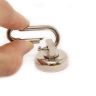 25mm dia Neodymium Pot Magnet with Carabiner - 23kg Pull