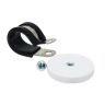 43mm dia x 6mm high Rubber Coated Cable Holding Magnet With 22mm Rubber Clamp - 8kg Pull