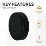 21.5mm dia x 6.1mm thick Rubber Coated N42 Neodymium Magnet - 6.2kg Pull