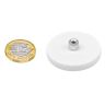43mm dia x 6mm high Rubber Coated POS Magnet c/w M6 Boss Thread (6mm high x 12mm deep) - 8kg Pull