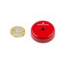 38.1mm dia x 10.6mm thick Alnico Shallow Pot Magnet c/w 4.8mm dia countersunk hole - 13kg Pull