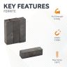 7 x 7 x 25mm thick Y30BH Ferrite Magnet - 0.23kg Pull