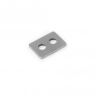 21 x 14.5 x 2mm thick Nickel Plated Mild Steel Plate + 2x 5.25mm c/sunk holes