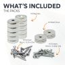 25mm dia Neodymium Pot Magnets, Steel Discs & Screws Pack