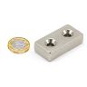 40 x 20 x 10mm thick x 5.5mm c/s N42 Neodymium Magnet - 24.4kg Pull