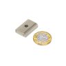 Countersunk Magnet & Steel Plate Pack - 20 x 13.5 x 5mm thick Neodymium Channel Magnet w/ 3.3mm c/sunk hole - 8kg Pull