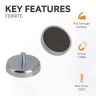 32mm dia x 7mm thick Ferrite Pot Magnet with M5 External Thread - 4.9kg Pull