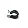 31mm dia x 6mm high Rubber Coated Cable Holding Magnet With 19mm Rubber Clamp - 5.7kg Pull