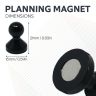 Medium Acrylic Push Pin Magnet (15mm dia x 21mm tall)