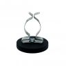 43mm dia x 6mm high Rubber Coated Cable Holding Magnet With 19mm Terry Spring Clip - 8kg Pull
