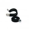 31mm dia x 6mm high Rubber Coated Cable Holding Magnet With 19mm Rubber Clamp - 5.7kg Pull