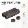 8mm O.D. x 4mm I.D. x 3mm thick Y10 Ferrite Magnets - 0.048kg Pull