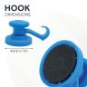 43mm dia Rubber Coated Neodymium Magnet with Swivel Hook - 2kg Pull