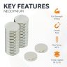 6mm dia x 1.5mm thick N42 Neodymium Magnet c/w Dimple on North - 0.54kg Pull