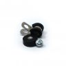 18mm dia x 6mm high Rubber Coated Cable Holding Magnet With 6mm Rubber Clamp - 1.6kg Pull