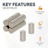 4mm dia x 7mm thick N42 Neodymium Magnets - 0.68kg Pull