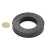 60mm O.D x 24mm I.D x 8mm thick Y30BH Ferrite Ring Magnet - 2.4kg Pull