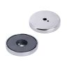 66mm dia x 10mm thick x 8mm hole Ferrite Pot Magnet - 39kg Pull