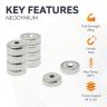 25mm dia x 8mm thick x 5mm c/sink N42 Neodymium Pot Magnet - 26kg Pull