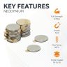 Adhesive 9.5mm dia x 0.75mm N35 Neodymium Magnet - 0.35kg Pull