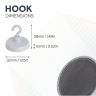 32mm dia Ferrite White Painted Clamping Magnet with M4 Hook - 7.3kg Pull