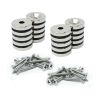 20mm dia x 4mm thick North & South Neodymium Countersunk Magnets & Screws Pack