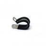 31mm dia x 6mm high Rubber Coated Cable Holding Magnet With 16mm Rubber Clamp - 5.7kg Pull