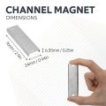 76 x 24 x 6.35mm thick (x 4mm hole) Ferrite Channel Magnet - 10kg Pull