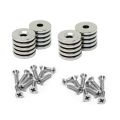 15mm dia x 2mm thick North & South Neodymium Countersunk Magnets & Screws Pack
