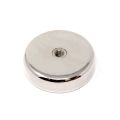 60mm dia x 15mm thick N42 Neodymium Pot Magnet with M8 Internal Thread - 139kg Pull