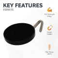 52mm dia Ferrite Pot Magnet with Swivel Hook - 9.9kg Pull