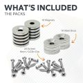 15mm dia Countersunk Magnets, Steel Discs & Screws Pack