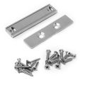 Countersunk Magnet & Steel Plate Pack - 40 x 13.5 x 5mm thick Neodymium Channel Magnet w/ 2x 3.3mm c/sunk holes - 17kg Pull