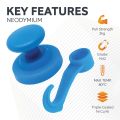 43mm dia Rubber Coated Neodymium Magnet with Swivel Hook - 2kg Pull