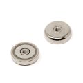 32mm dia x 8mm thick N42 Neodymium Pot Magnet with M6 Internal Thread - 30kg Pull