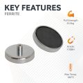 50mm dia x 10mm thick Ferrite Pot Magnet with M5 Internal Thread - 23kg Pull
