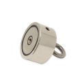 60mm dia x 30mm N42 Neodymium Pot Magnet with 2x M8 Eyebolts + 10 metre Rope - 120kg Pull