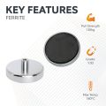 125mm dia x 50mm tall x M14 thread Ferrite Pot Magnet - 130kg Pull