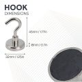 32mm dia Ferrite Clamping Magnet with M6 Hook or Eyebolt - 5.8kg Pull