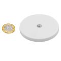 66mm dia x 8mm high Rubber Coated POS Magnet c/w M6 Boss Thread (Flush x 8mm deep) - 20kg Pull