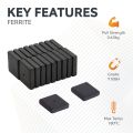 19 x 19 x 5mm thick Y10 Ferrite Magnets - 0.43kg Pull