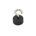 22mm dia x 10mm thick Rubber Coated Pot Magnet with M5 Hook or Eyebolt- 2.81kg Pull