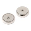 60mm dia x 15mm thick N42 Neodymium Pot Magnet with M8 Internal Thread - 139kg Pull